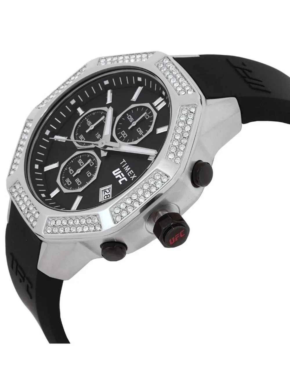 NWT Timex UFC King Chronograph Quartz Crystal Black Dial Men's Watch